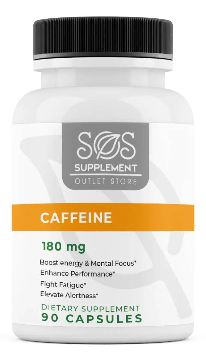 Caffeine Pills - 180 mg x 90 Capsules - Enhanced Energy and Focus - All Natural - Concordia Style Boutique