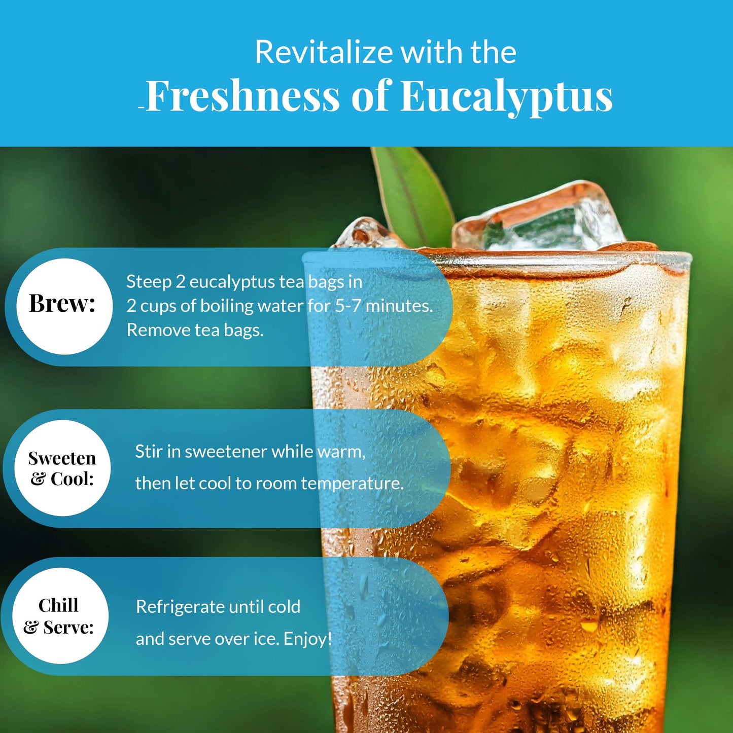 Akshit Eucalyptus Tea Bags - 75 Bags, Pure Eucalyptus Leaves,(te de eucalyptus) Caffeine-Free Herbal Tea, 5oz, Te De Eucalipto