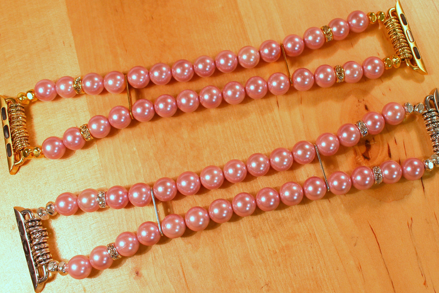 Watch Band for Apple Watch, Crystal Pink Pearl and Rhinestones