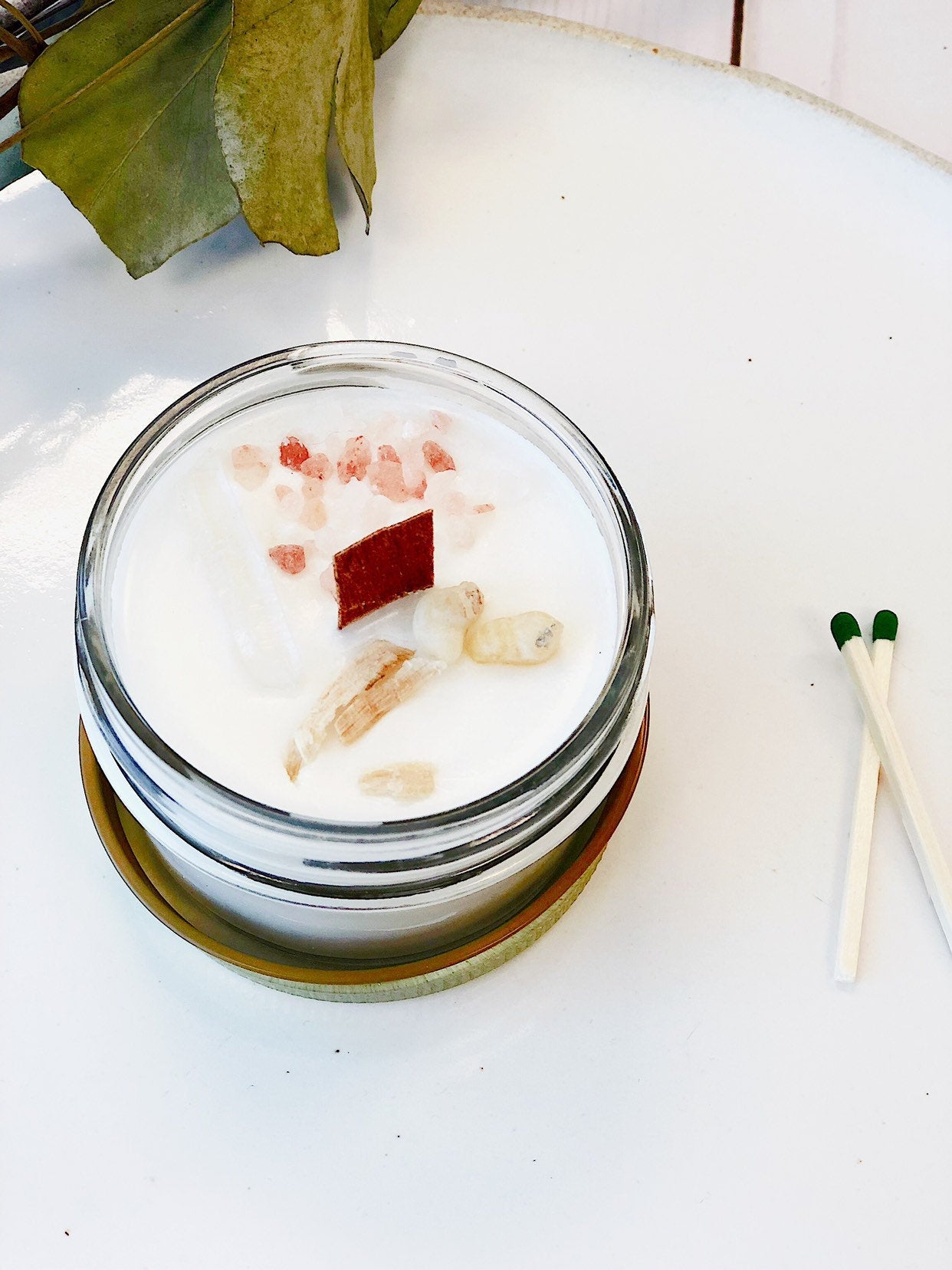 Space Clearing Candle/ Intention Candle / Organic Soy Candle / Candle with Crystals / Cleansing Candle - Concordia Style Boutique