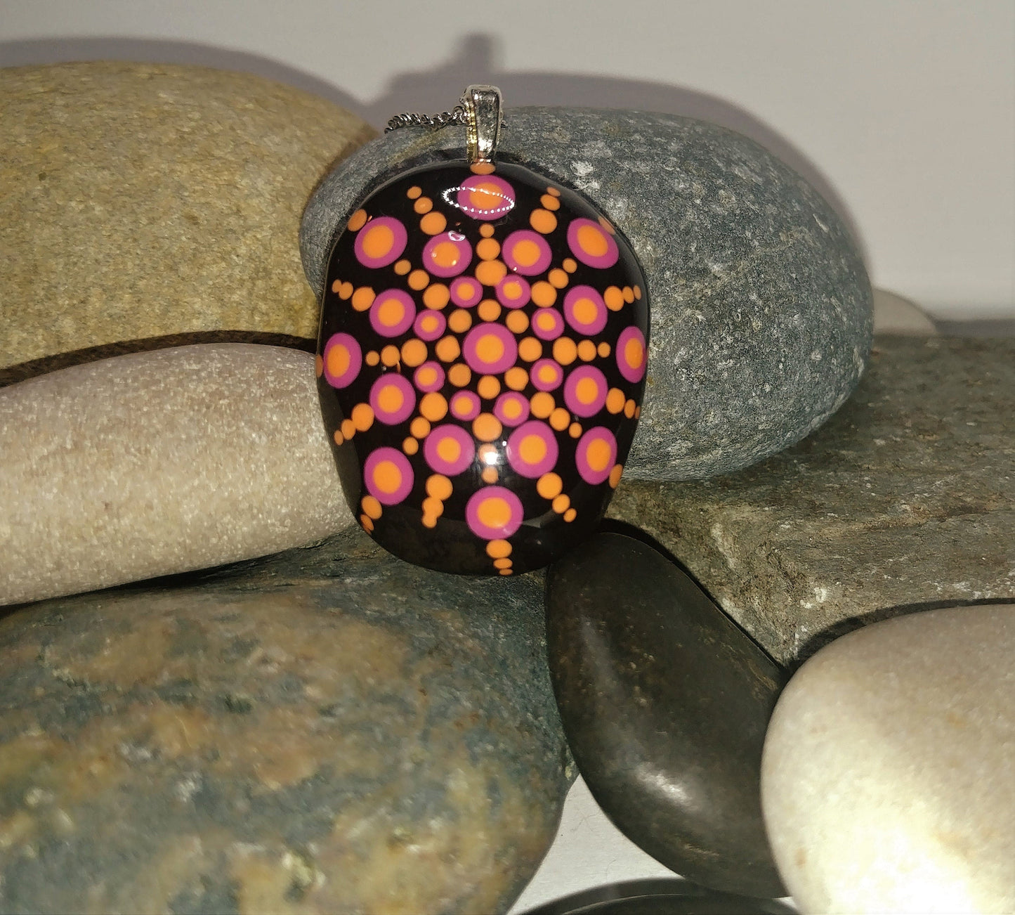 Handpainted Mandala Necklace