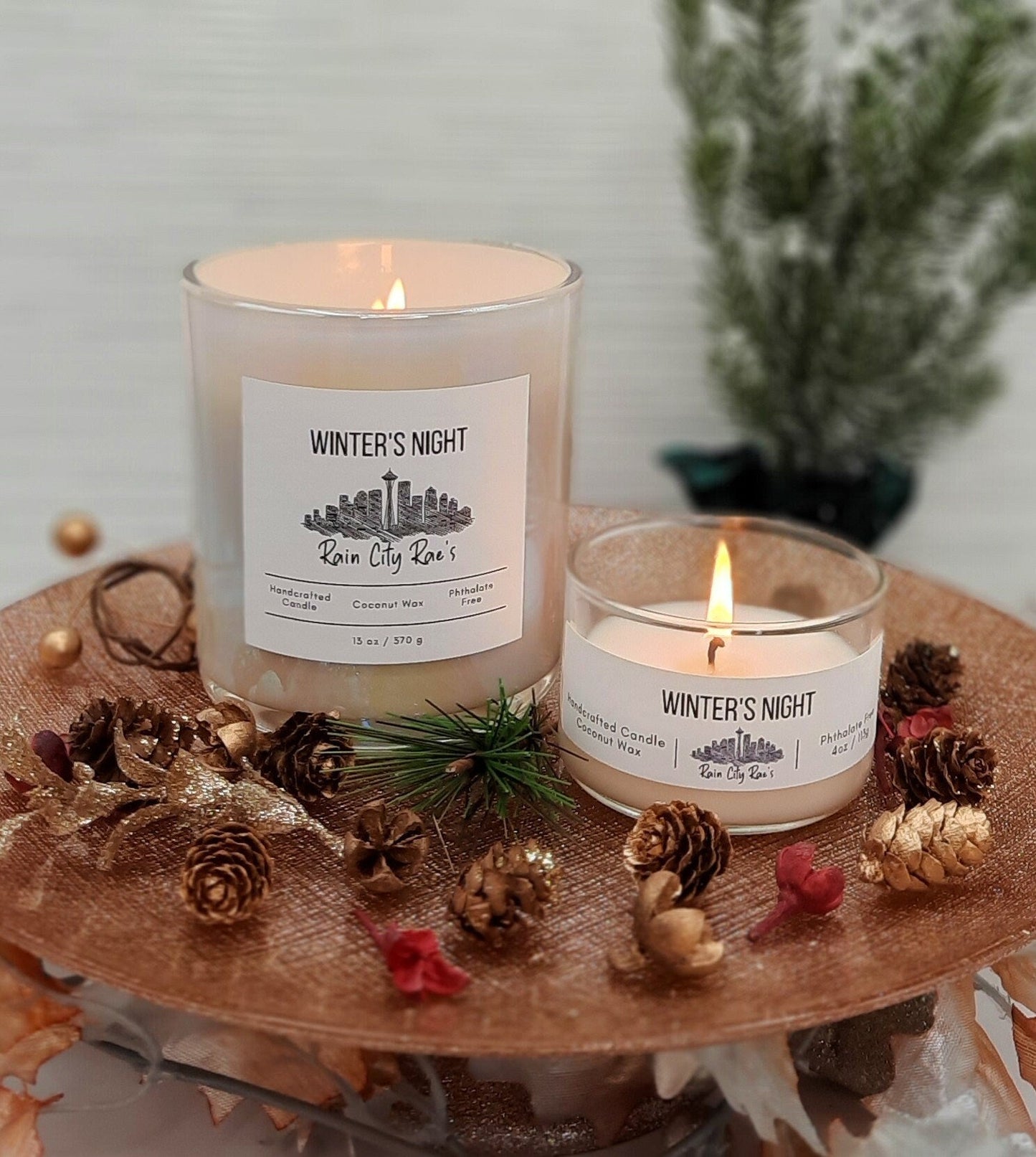 Champagne Night 13 oz Luxury Candle | Metallic Gold + Glitter