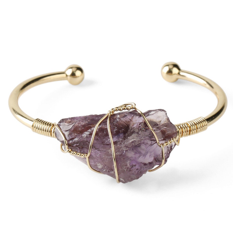 Amethyst Raw Crystal Bracelet - Calm Energy