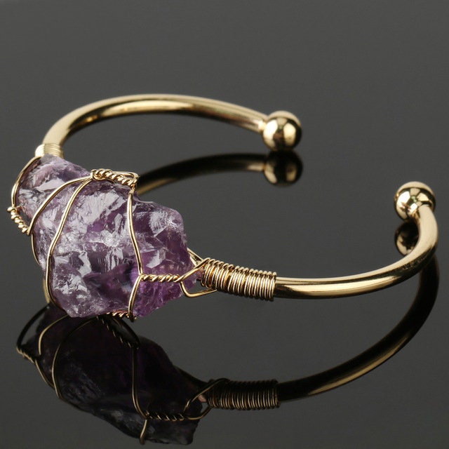 Amethyst Raw Crystal Bracelet - Calm Energy