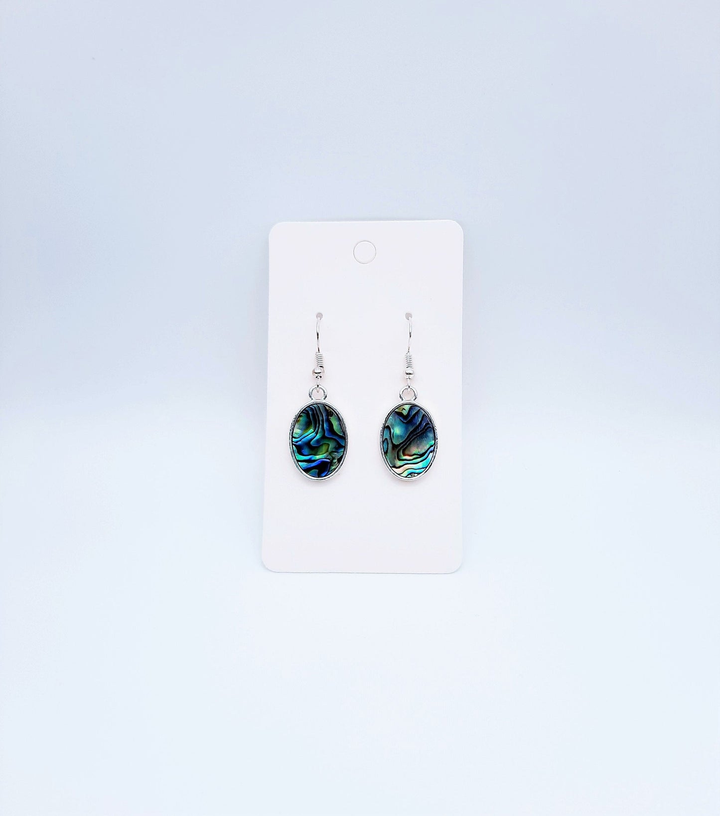 Abalone / Paua Seashell Oval Earrings