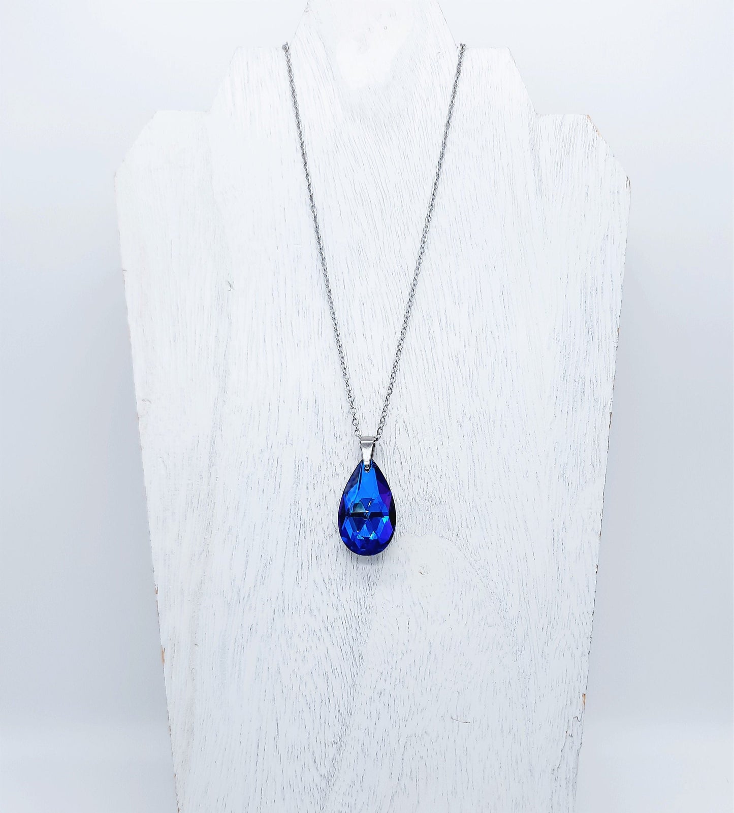 Bermuda Blue Large Teardrop Necklace