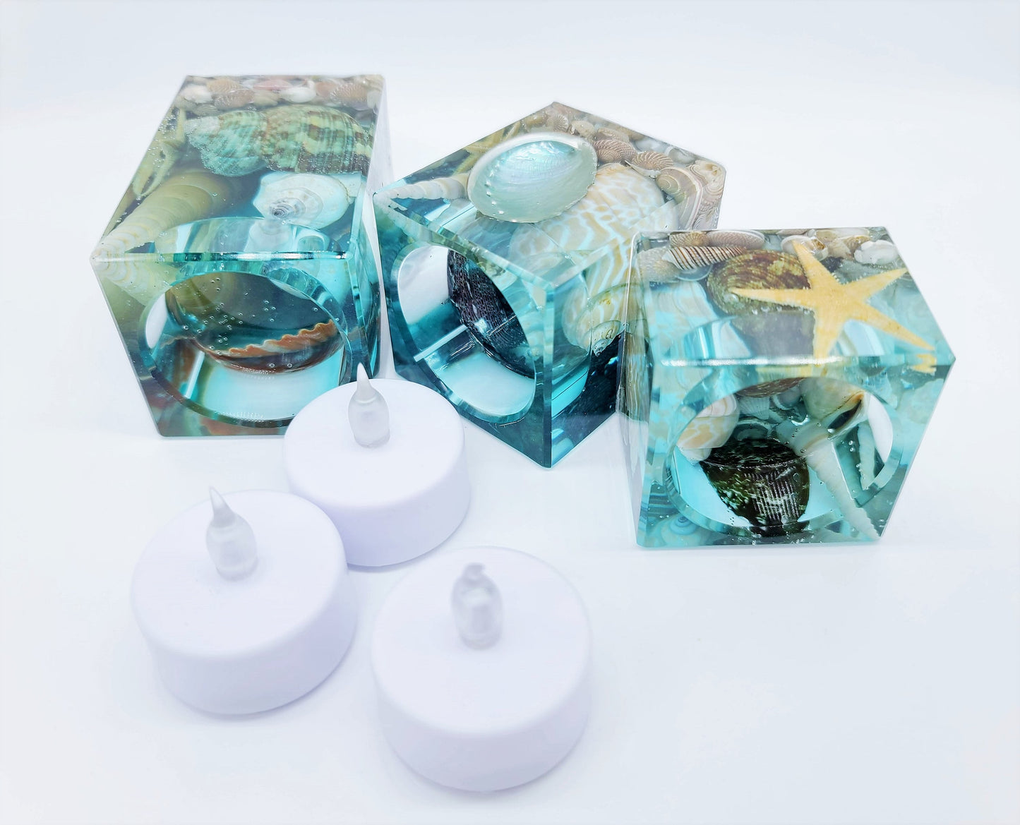 Square Seascape Candle Holder