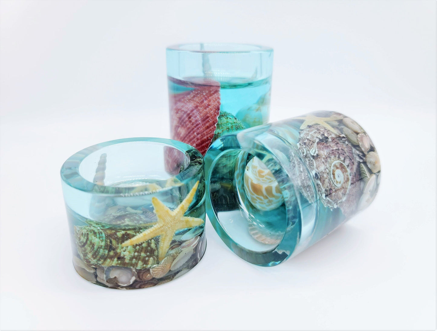 Round Seascape Candle Holder