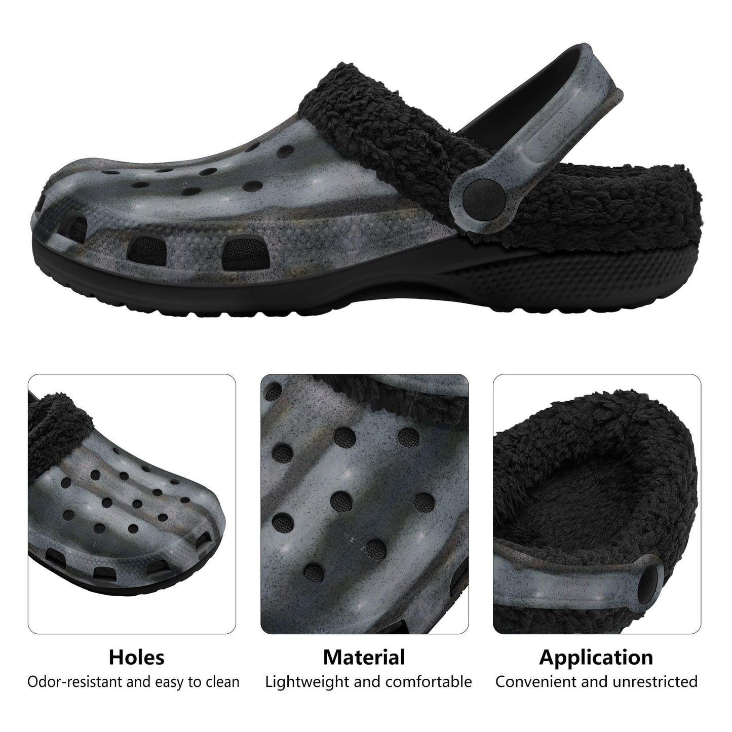 Adults Warm Black House Clogs for Winter- Fur Lined Garden Slippers - "The Alien" - Premium House Clogs from Concordia Style Boutique - Just $35.98! Shop now at Concordia Style Boutique