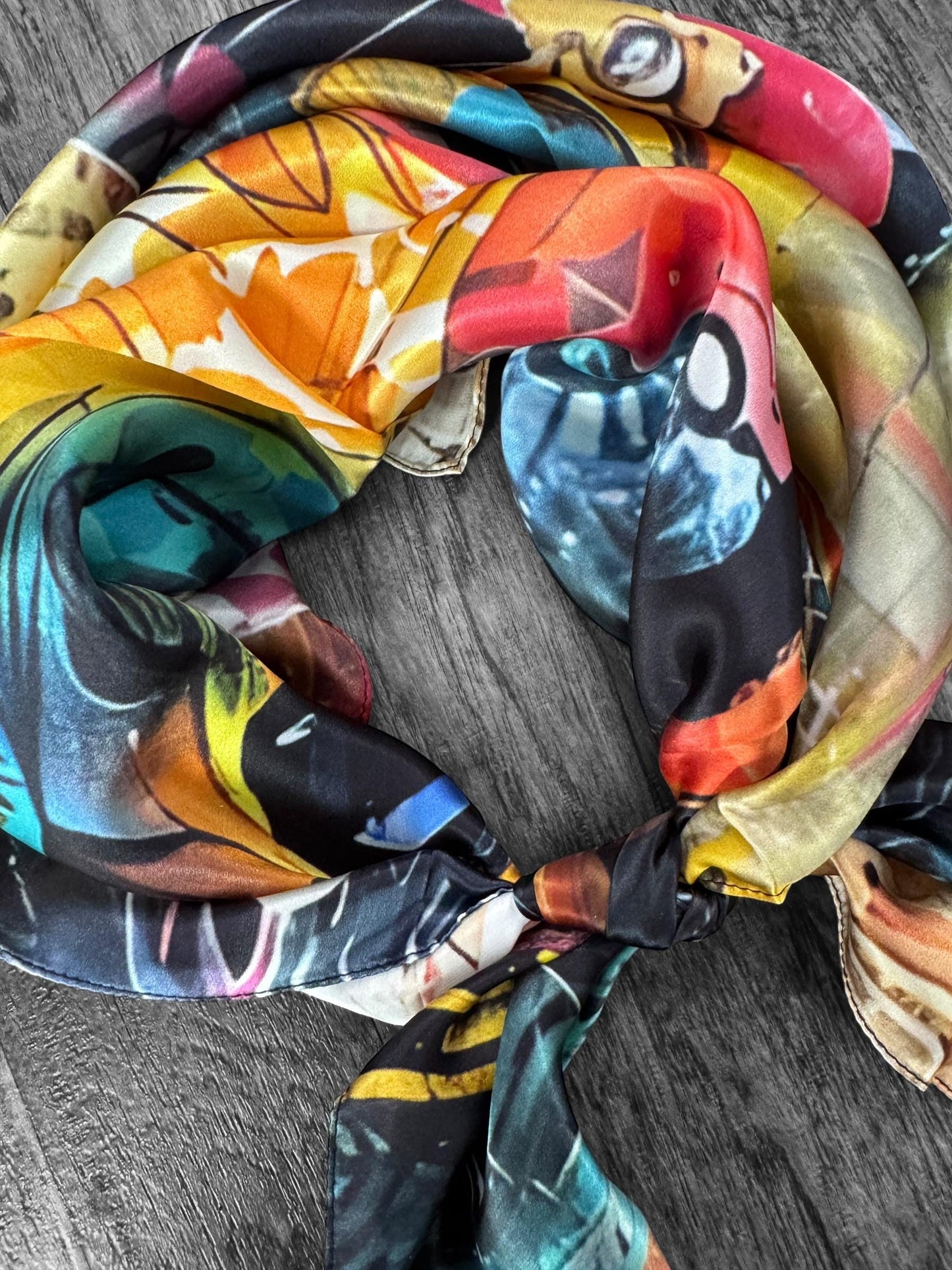 100% Silk Wild Rag Graffiti Holstein Cow by Double B Wild Rags