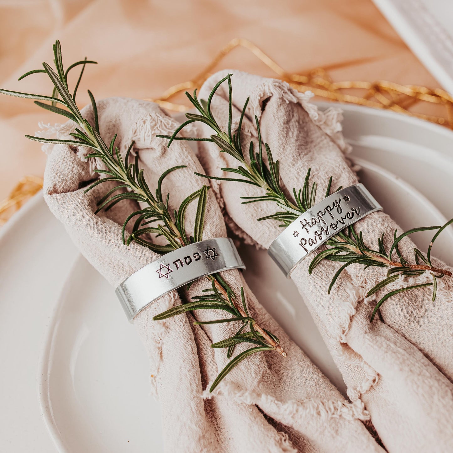 Celestial Sukkot Handcrafted Silver Napkin Rings