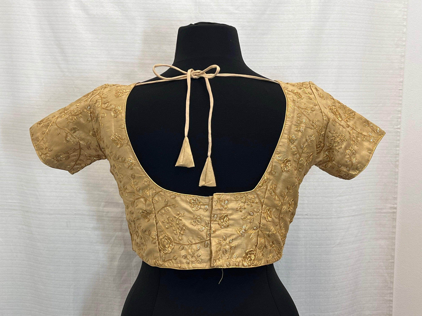 9102 embroidered raw silk blouse | readymade saree blouse