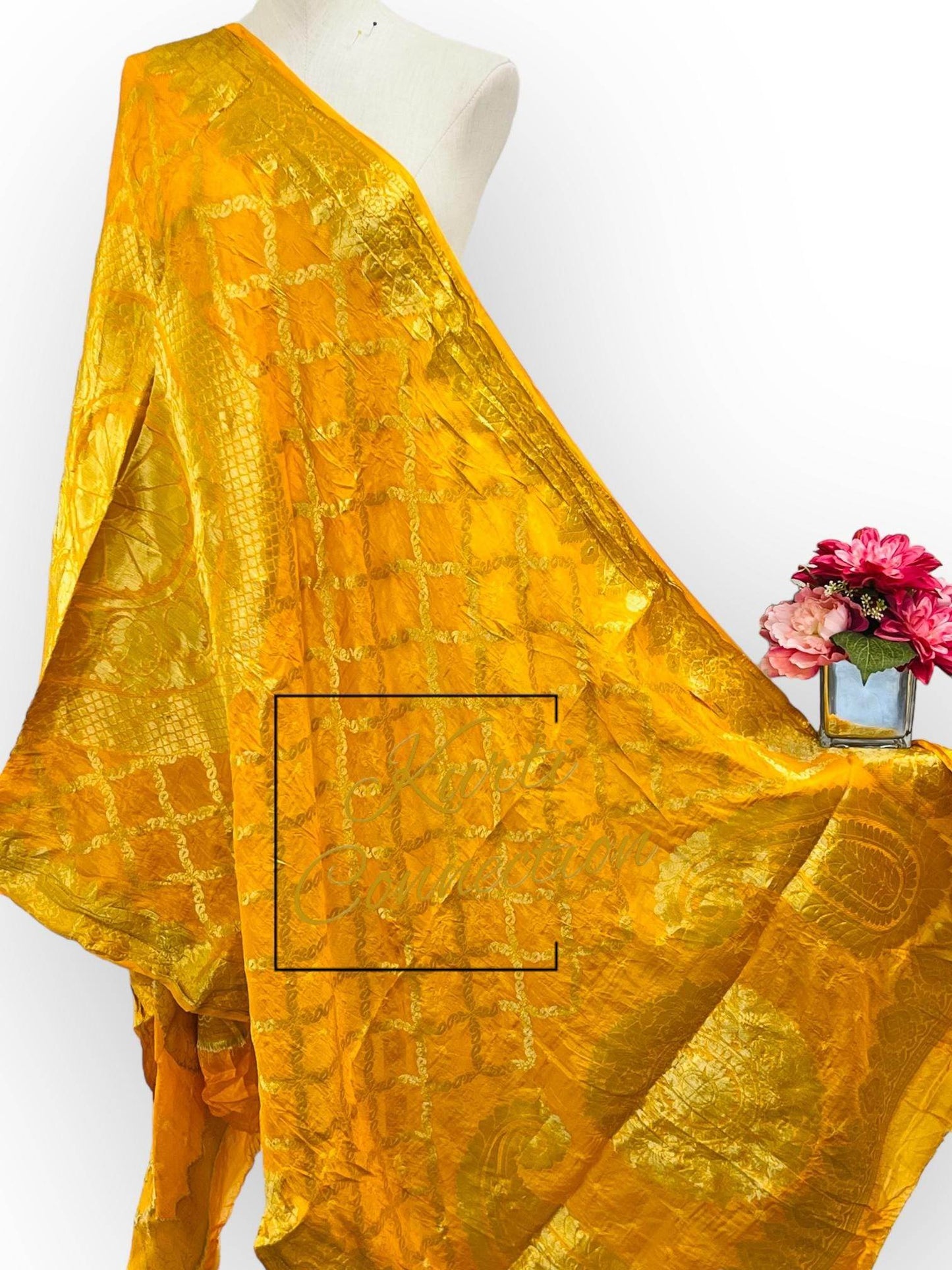 Bandhani silk dupatta