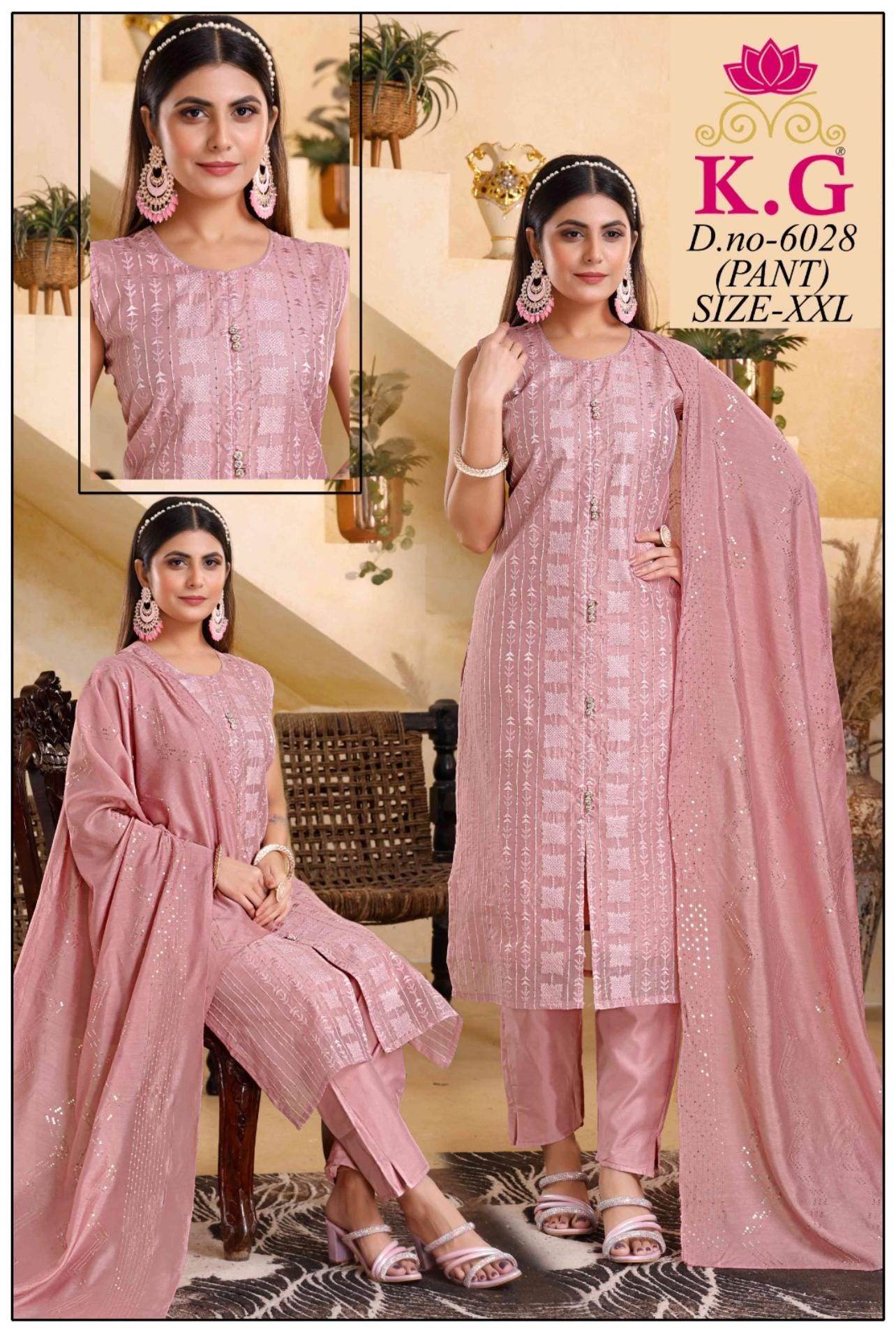 Chanderi silk Kurti with pant and dupatta