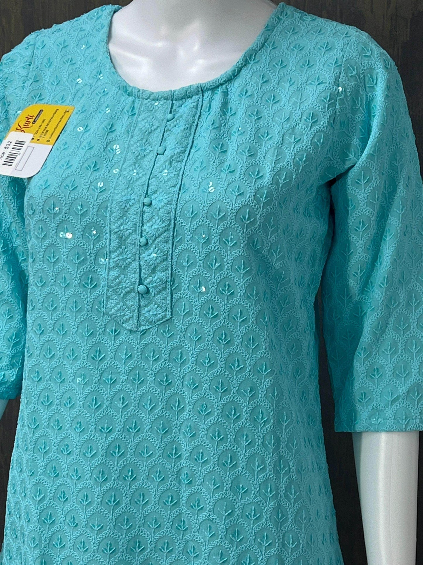 Chikankari short kurti