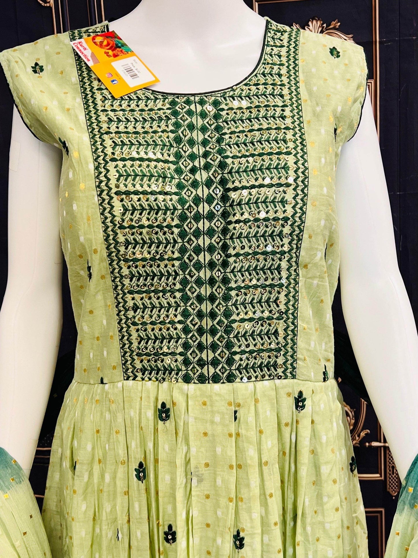 Chanderi cotton long kurti