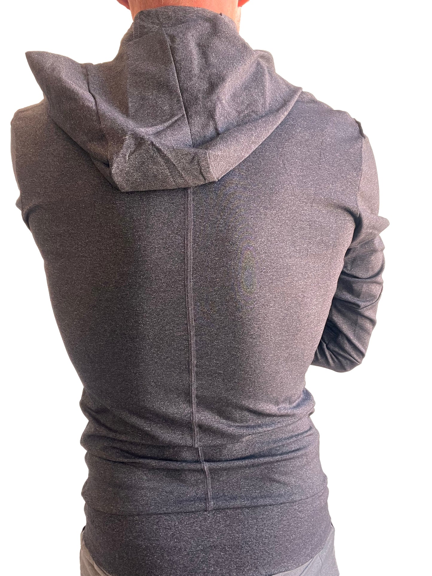 PERFORMANCE-premium Form-fit Crossover Yoga Track Hoodie (Charcoal Heather) - Concordia Style Boutique