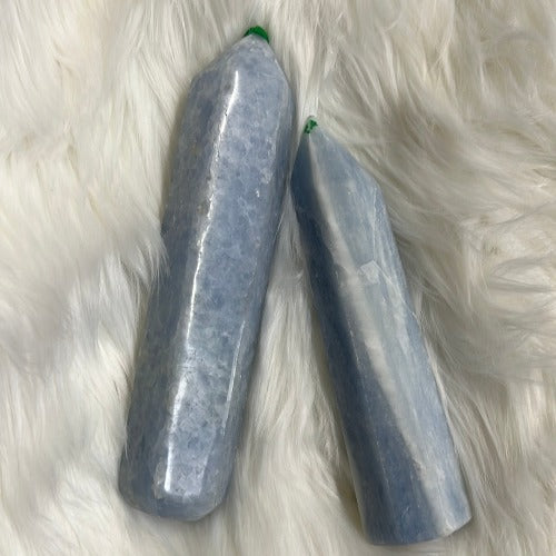 Blue Calcite Tower - Tall Blue crystals - Concordia Style Boutique