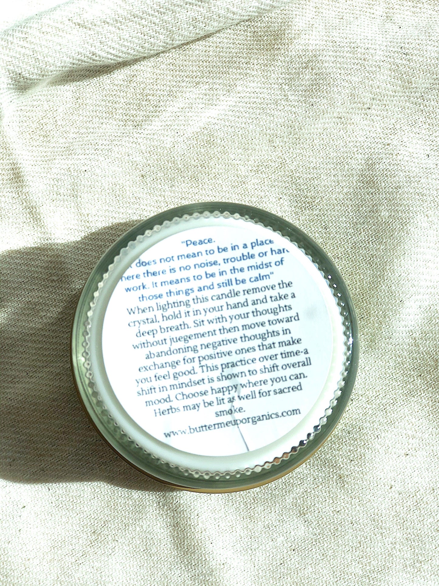Peace Candle / Serenity Candle / Intention Candle / Ritual Candle / Crystal Candle / Pretty Candle / Organic Soy Wax Candle / Botanicals - Concordia Style Boutique