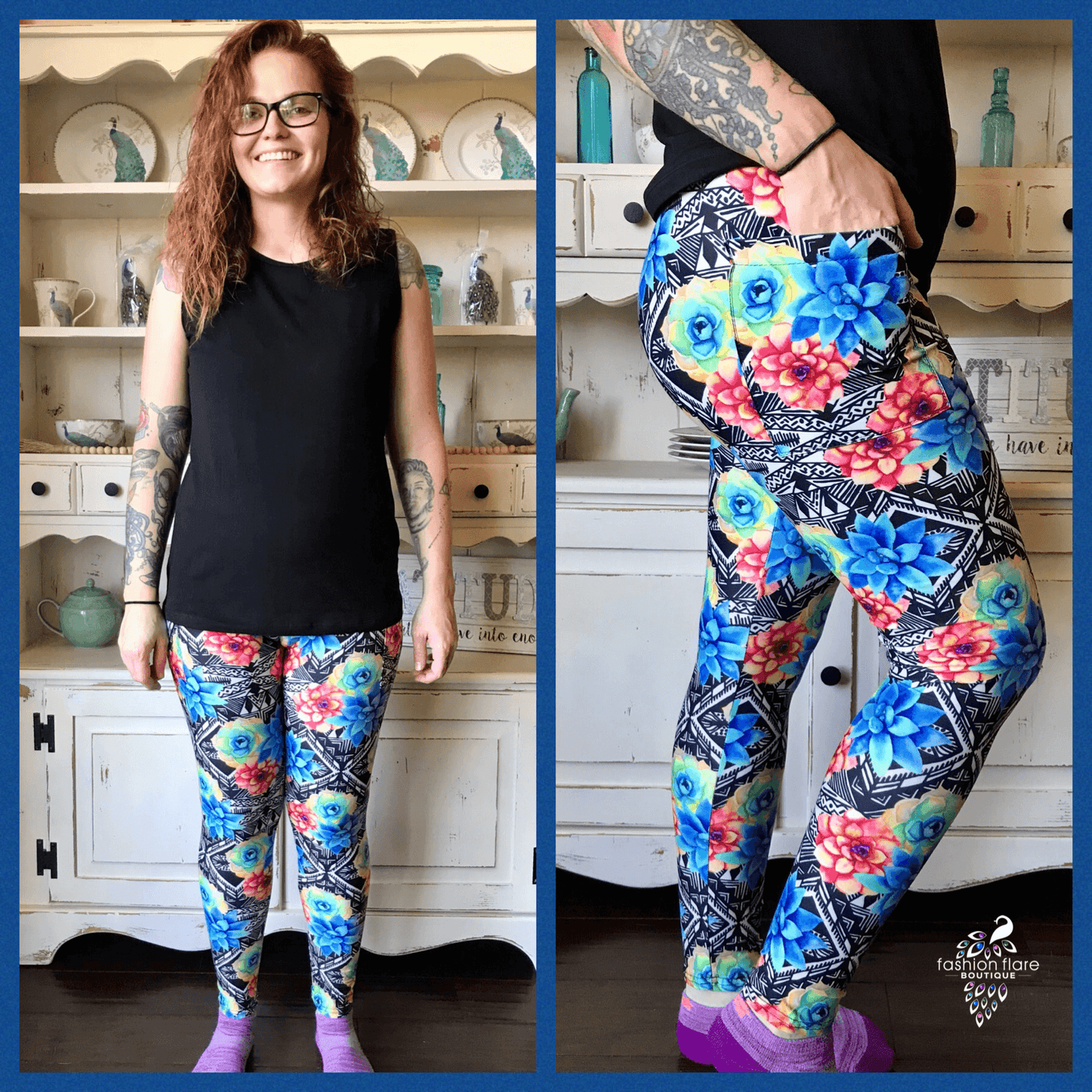 Leggings - Floral Geo (OS) - Concordia Style Boutique