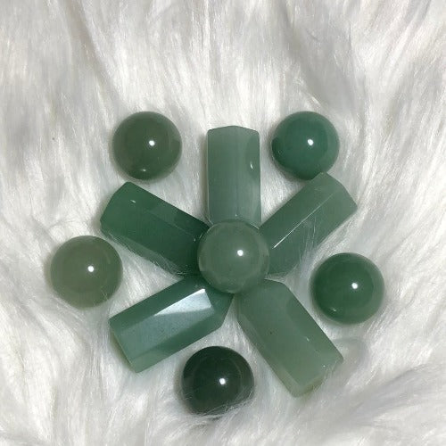 Aventurine healing crystal spheres - Aventurine Towers - Concordia Style Boutique