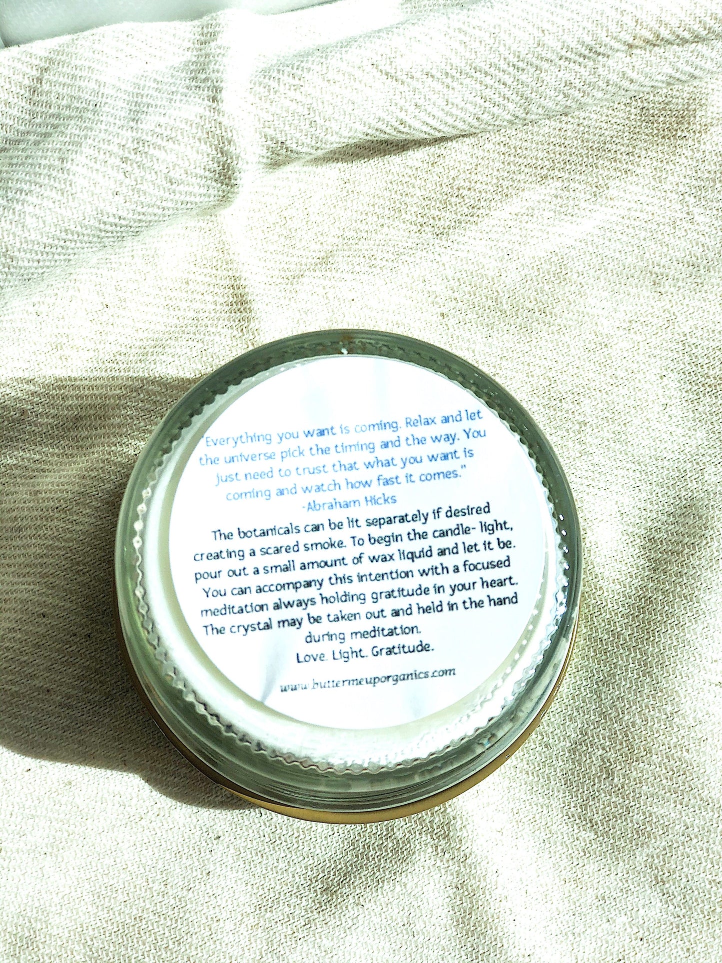 Blessings Candle / Intention Candle / Good Luck / Soy Handpoured Candle/ Candle with Crystals / Botanical Candle / Essential Oil Candle - Concordia Style Boutique