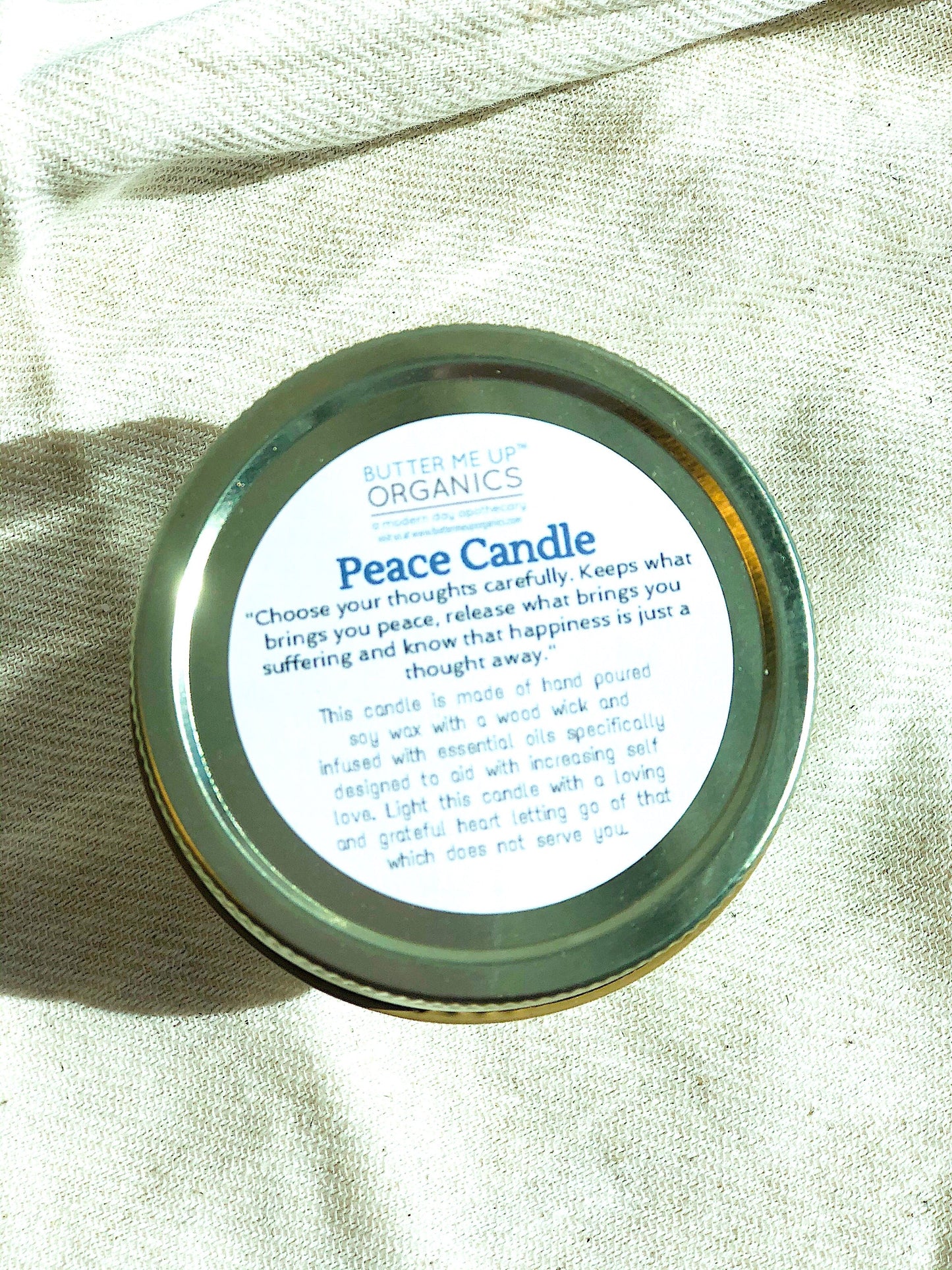 Peace Candle / Serenity Candle / Intention Candle / Ritual Candle / Crystal Candle / Pretty Candle / Organic Soy Wax Candle / Botanicals - Concordia Style Boutique
