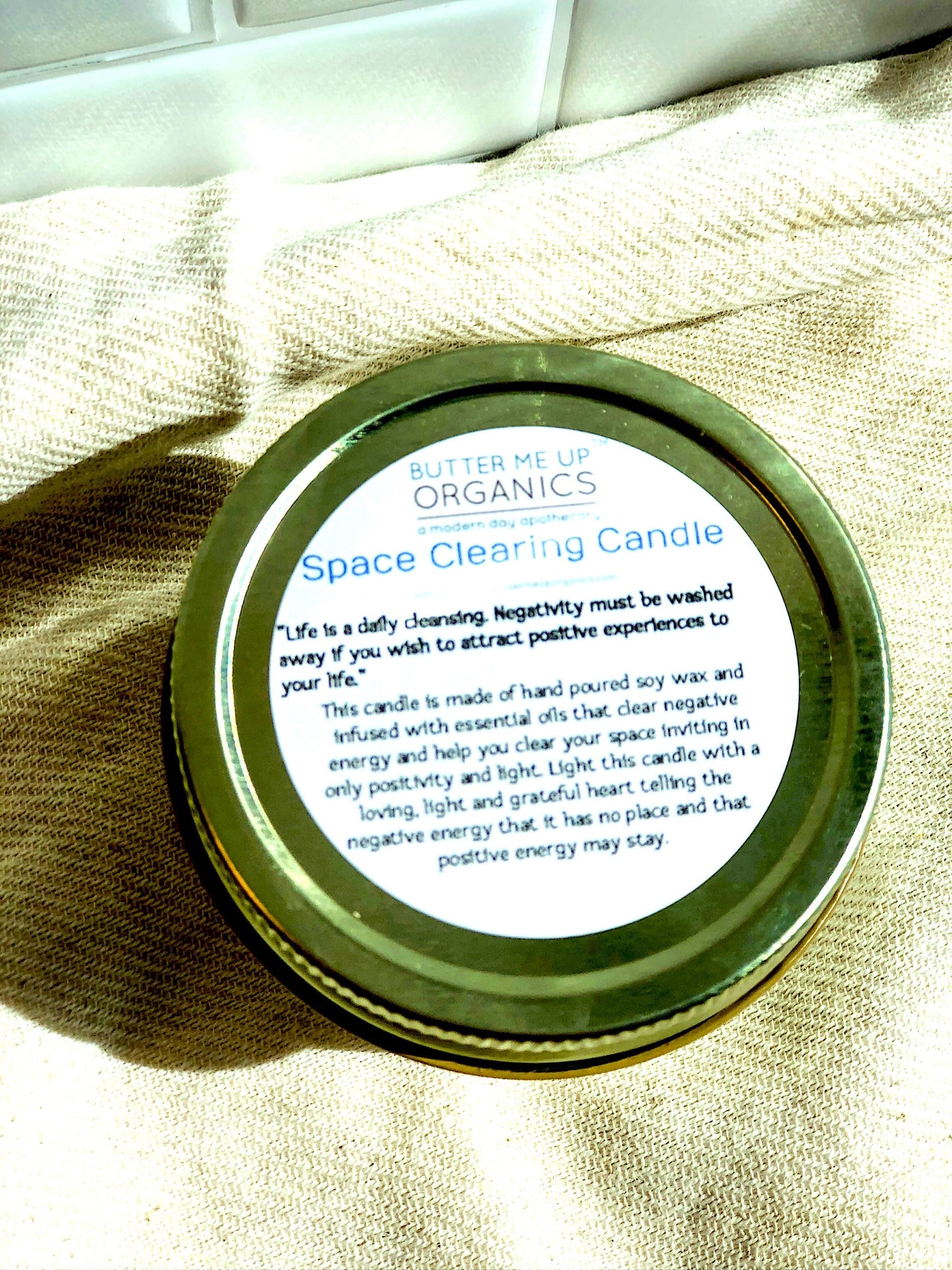Space Clearing Candle/ Intention Candle / Organic Soy Candle / Candle with Crystals / Cleansing Candle - Concordia Style Boutique