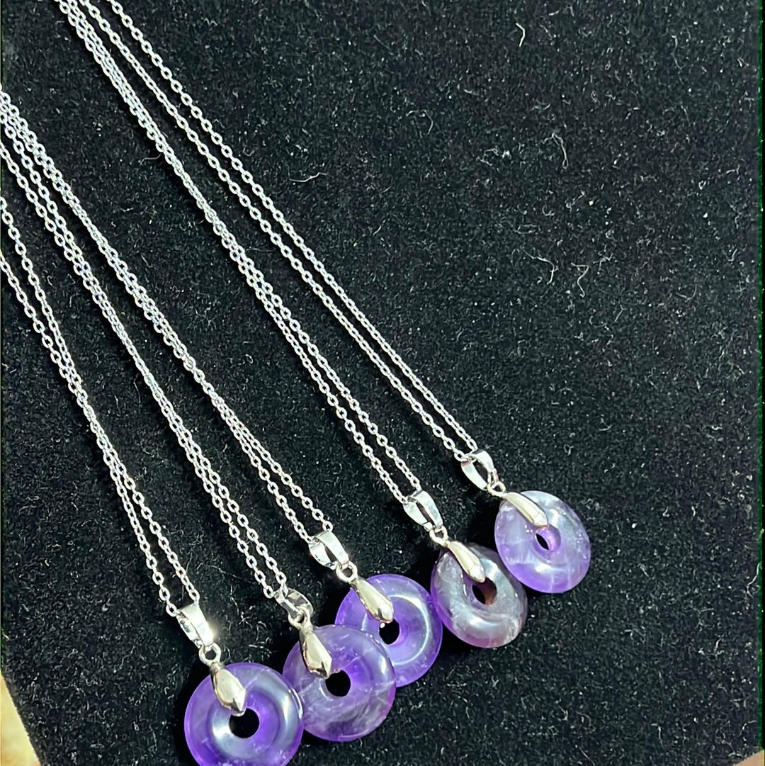 Amethyst Donut Crystal Necklace - Concordia Style Boutique