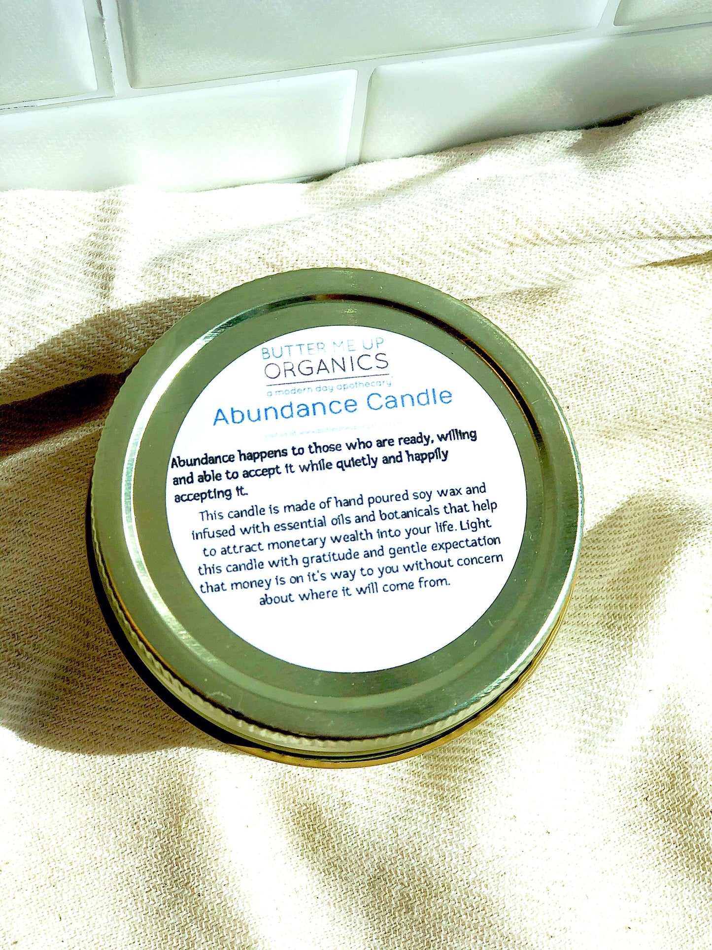 Abundance Candle / Ritual Candle / Intention Candle / Hand Poured Candle / Soy Wax Candle/ Butter Me Up Organics / Good Luck Candle / Money - Concordia Style Boutique