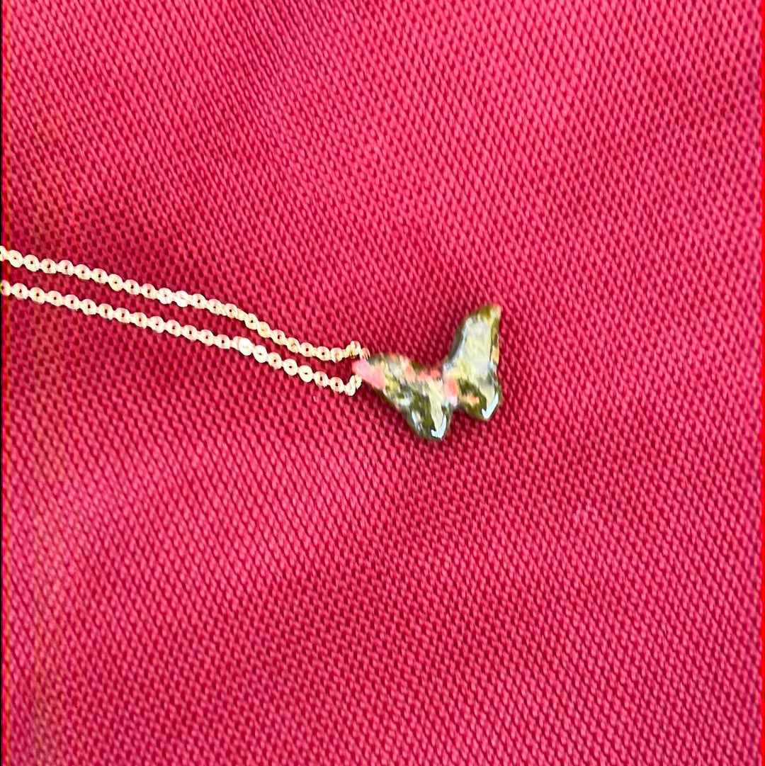 Butterfly Crystal necklace - Elegant Gold gemstone necklace - Concordia Style Boutique
