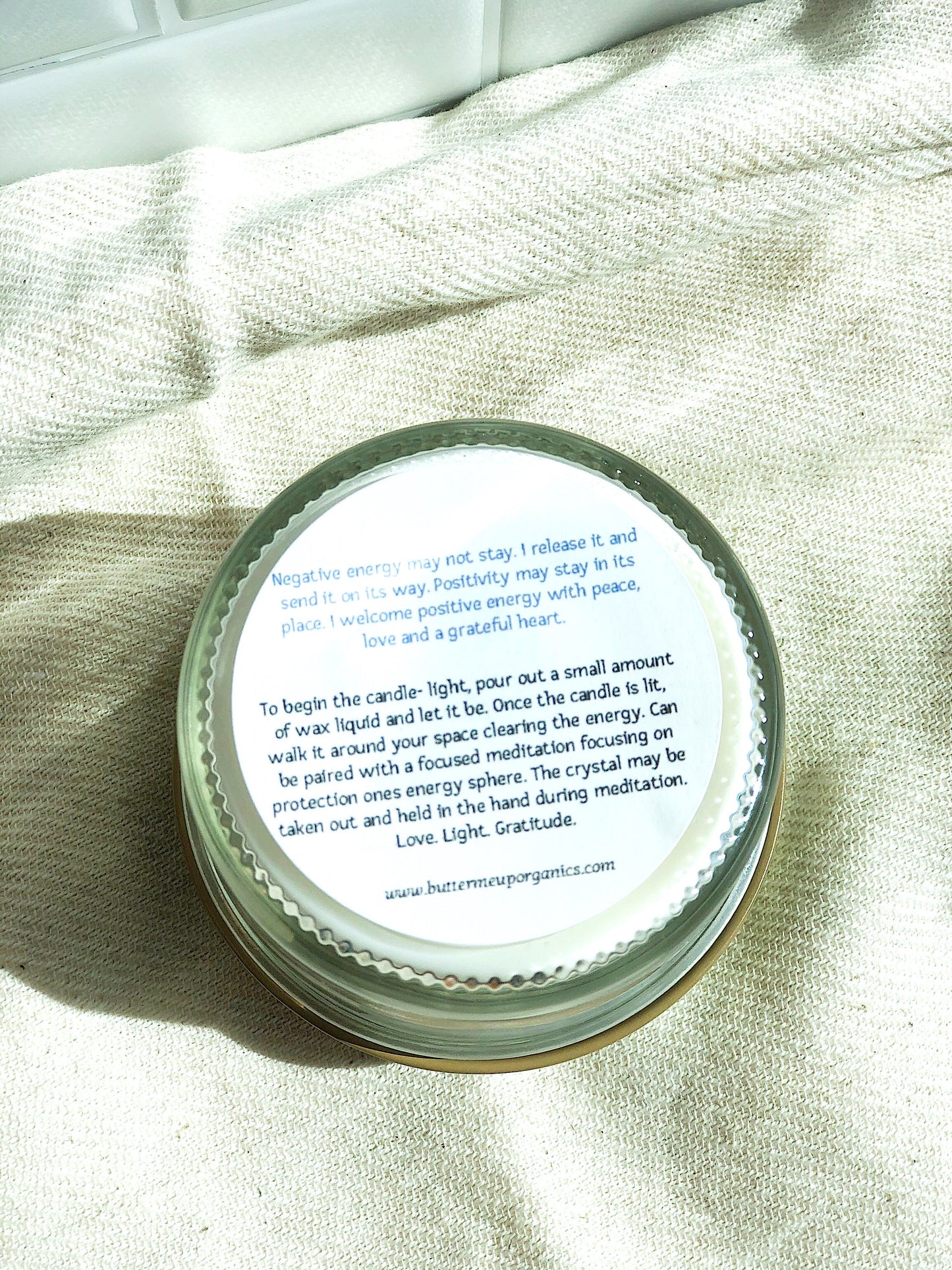 Space Clearing Candle/ Intention Candle / Organic Soy Candle / Candle with Crystals / Cleansing Candle - Concordia Style Boutique