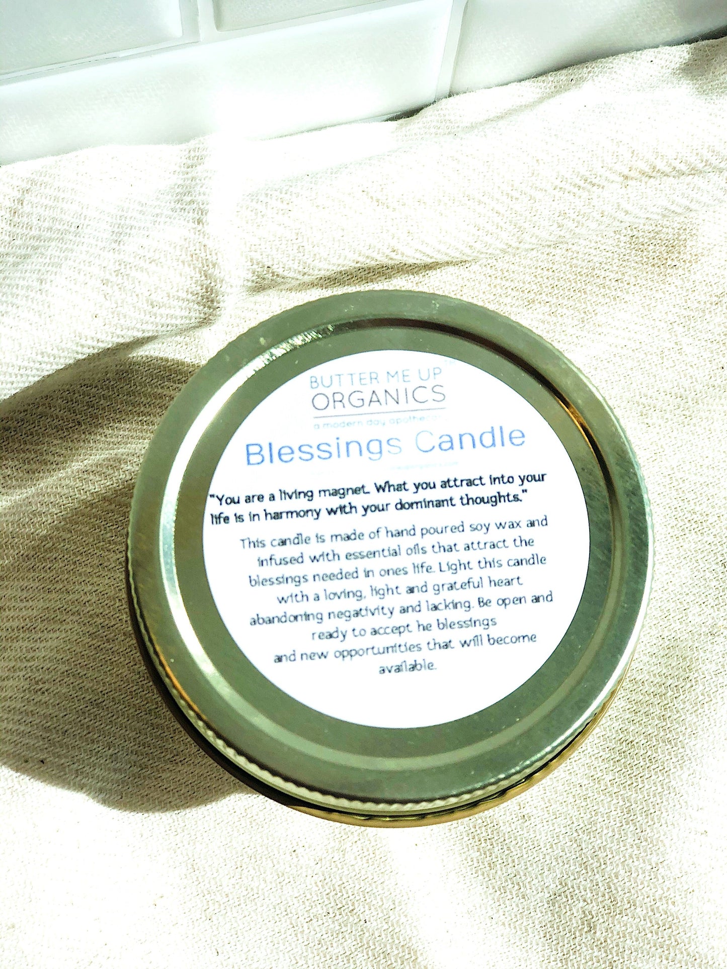 Blessings Candle / Intention Candle / Good Luck / Soy Handpoured Candle/ Candle with Crystals / Botanical Candle / Essential Oil Candle - Concordia Style Boutique
