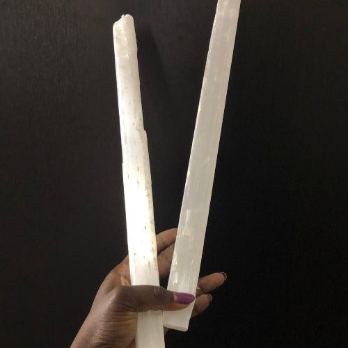 Big rough Selenite wand stick - Raw Satin spar - Concordia Style Boutique