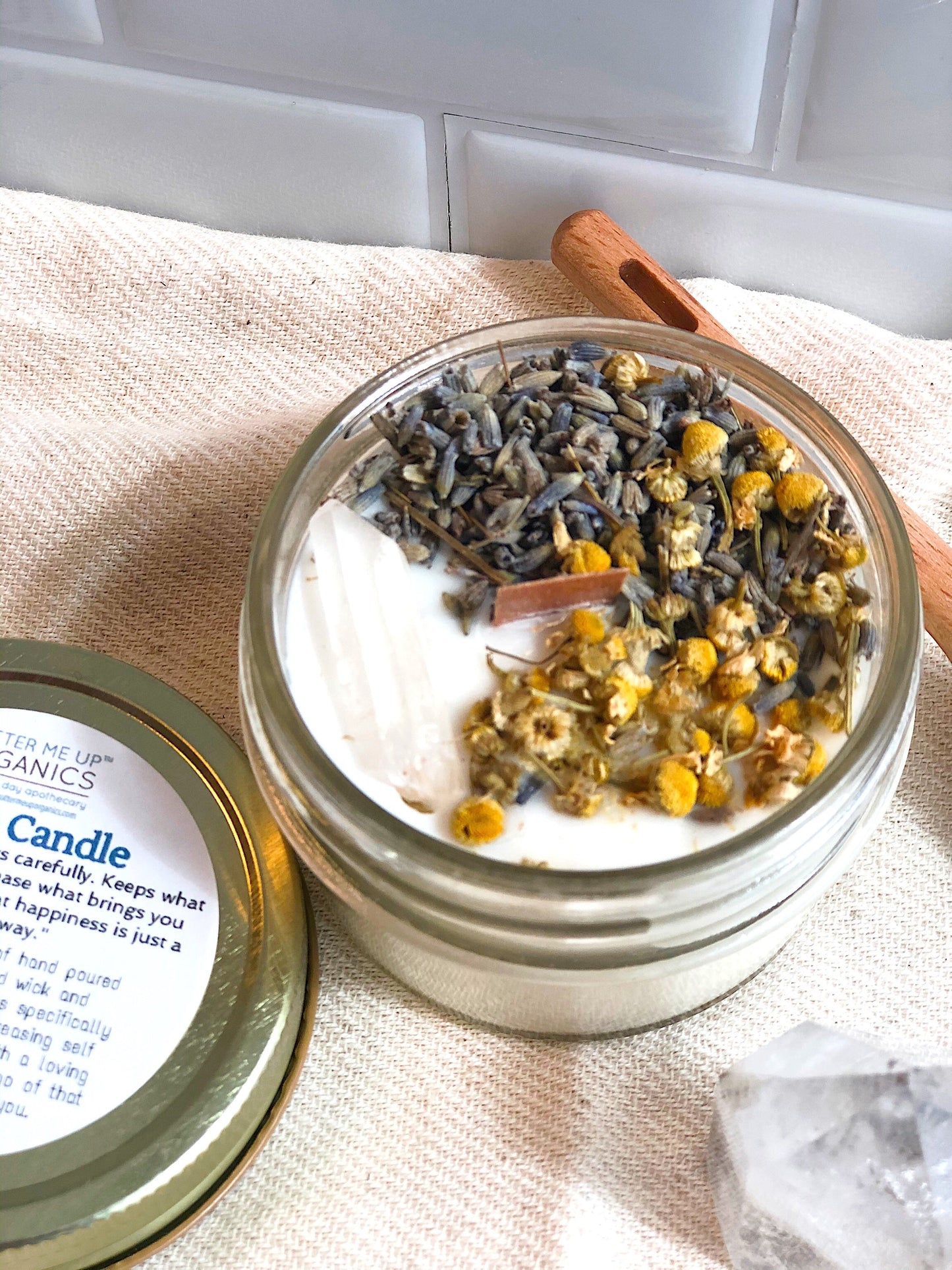 Peace Candle / Serenity Candle / Intention Candle / Ritual Candle / Crystal Candle / Pretty Candle / Organic Soy Wax Candle / Botanicals - Concordia Style Boutique
