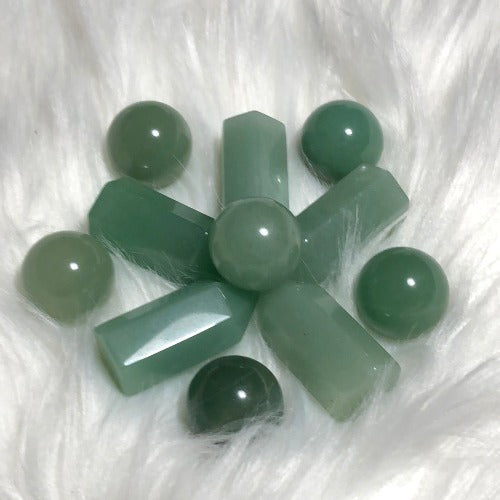 Aventurine healing crystal spheres - Aventurine Towers - Concordia Style Boutique