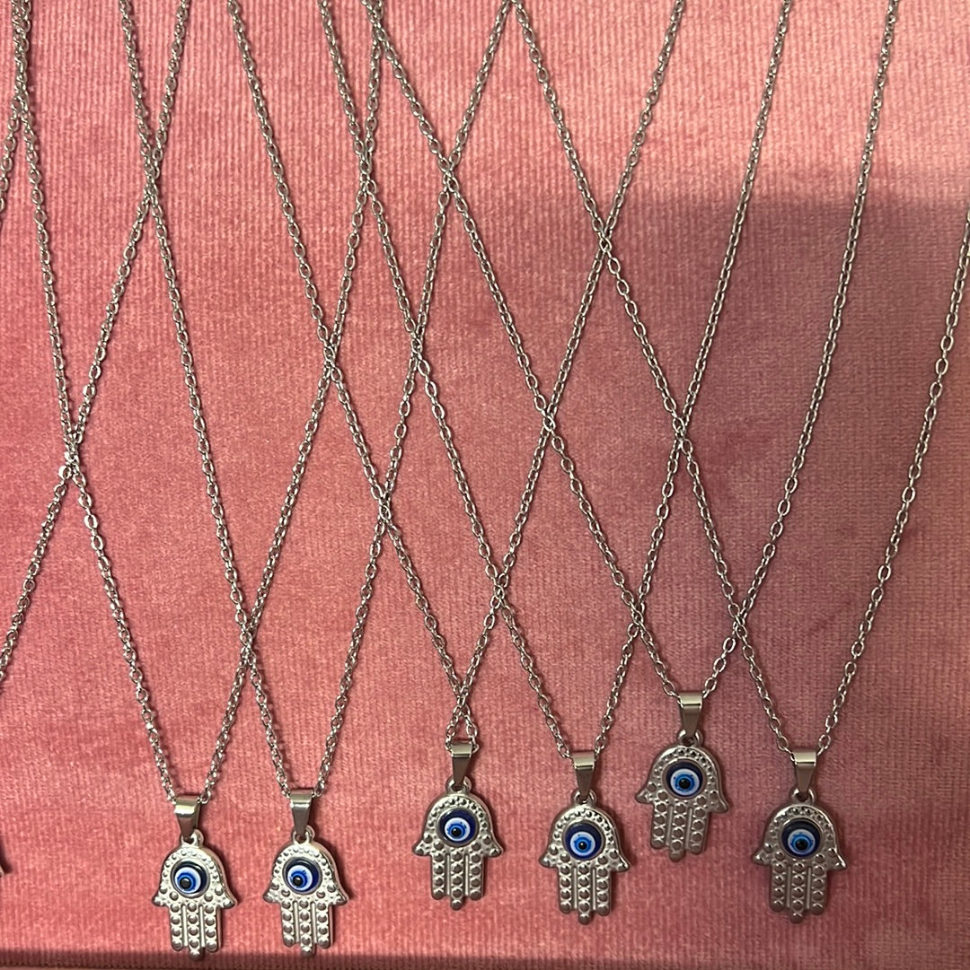Hamsa Hand charm with Evil eye necklace - Concordia Style Boutique