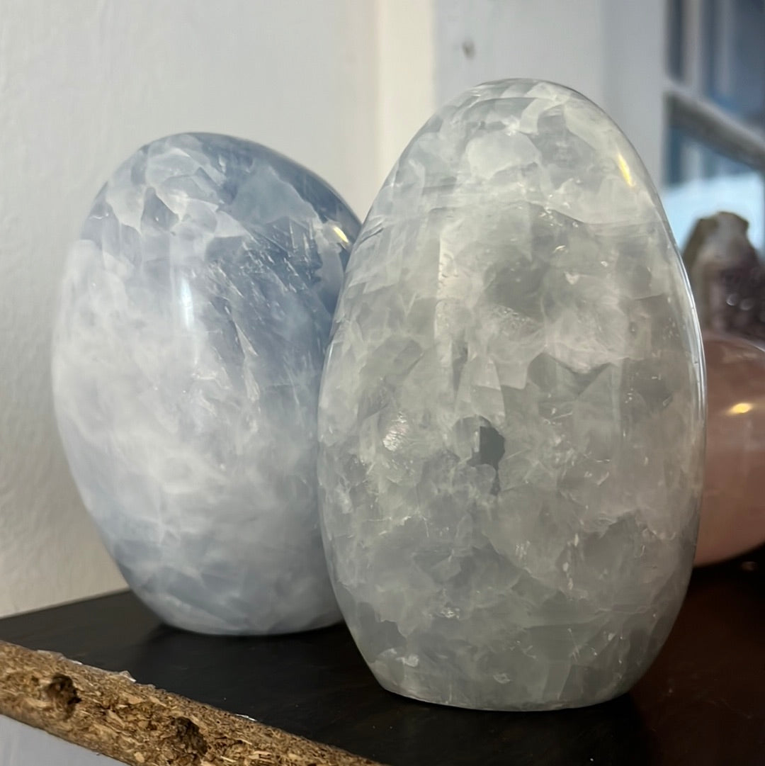 Blue Calcite Tower - Tall Blue crystals - Concordia Style Boutique