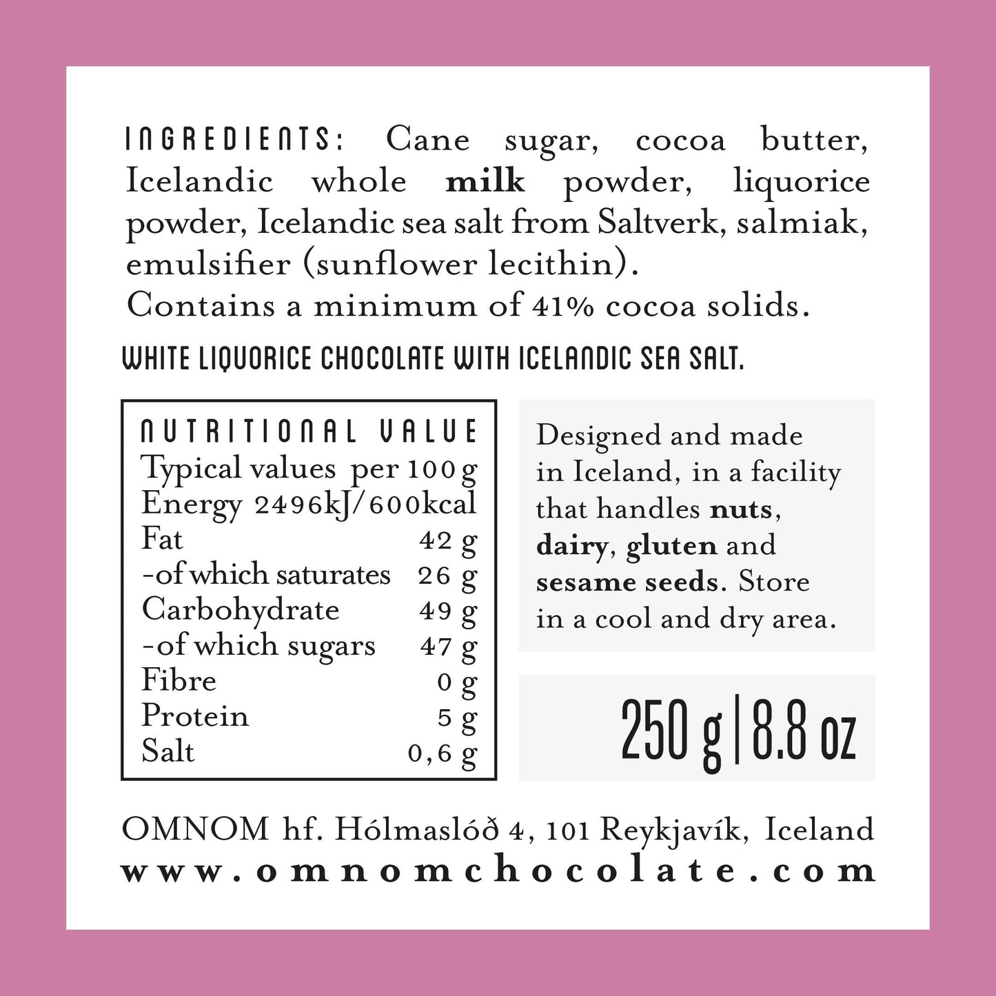 Chocolate - BIG! Lakkrís + Sea Salt - Concordia Style Boutique