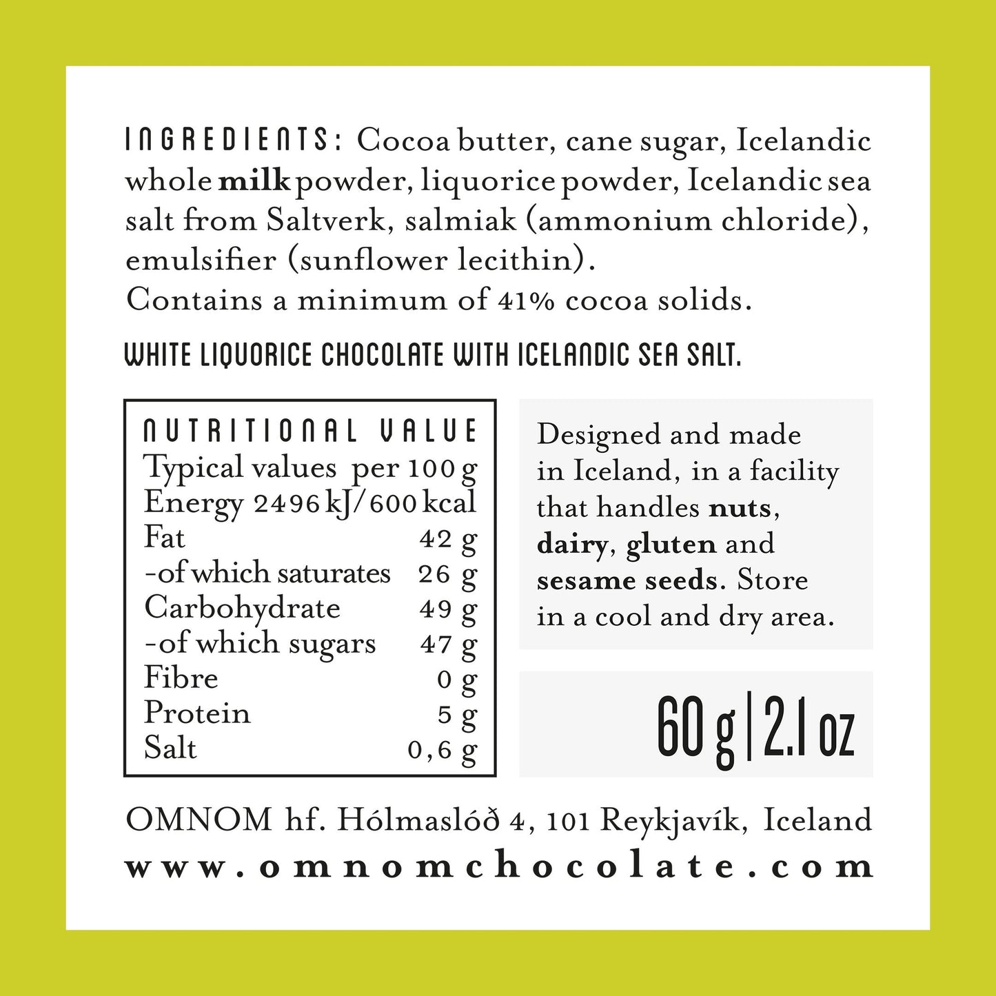 Chocolate - Lakkrís + Sea Salt - Concordia Style Boutique