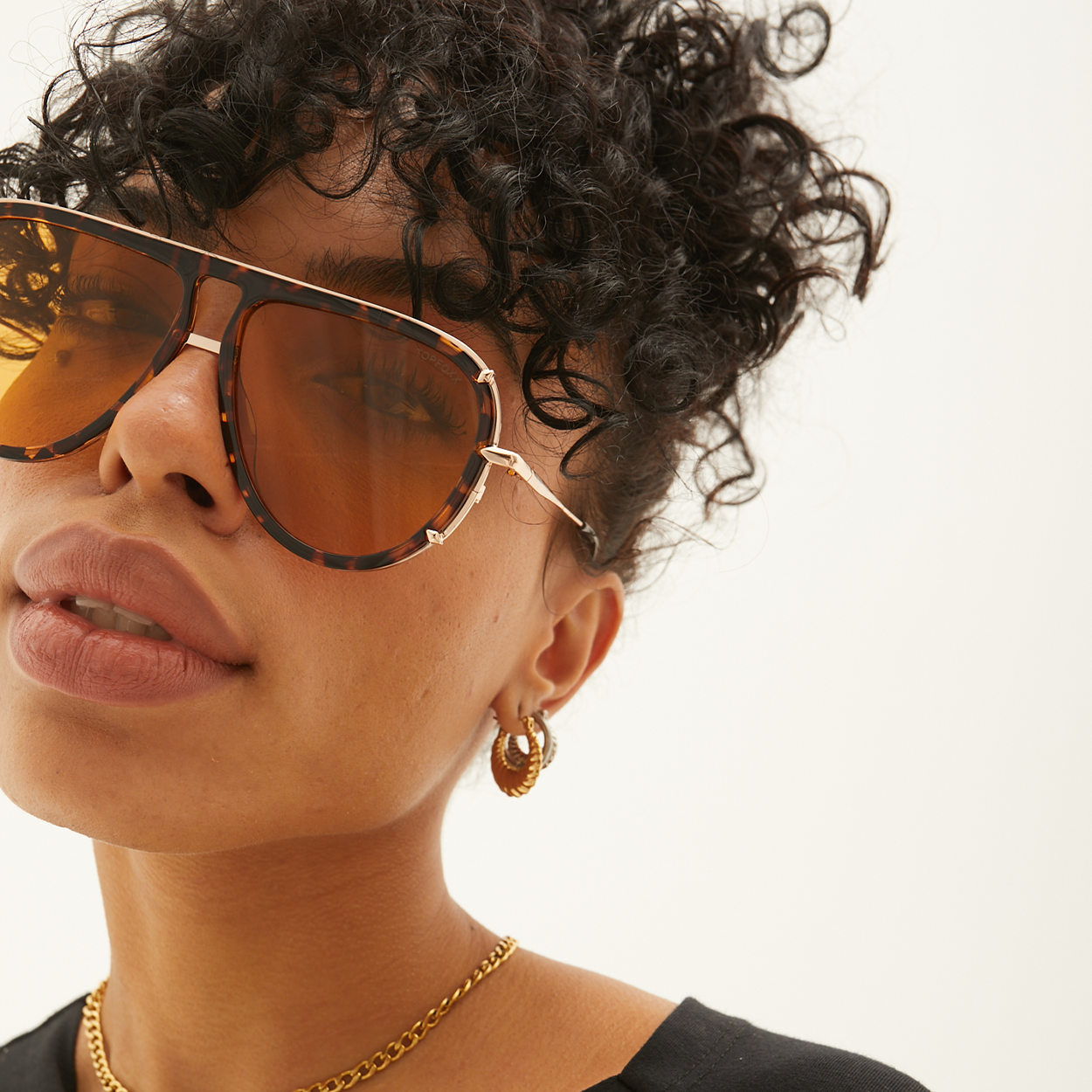 Ivy Luxe - Yellow Tangle-Free Round Aviator Sunglasses - Concordia Style Boutique