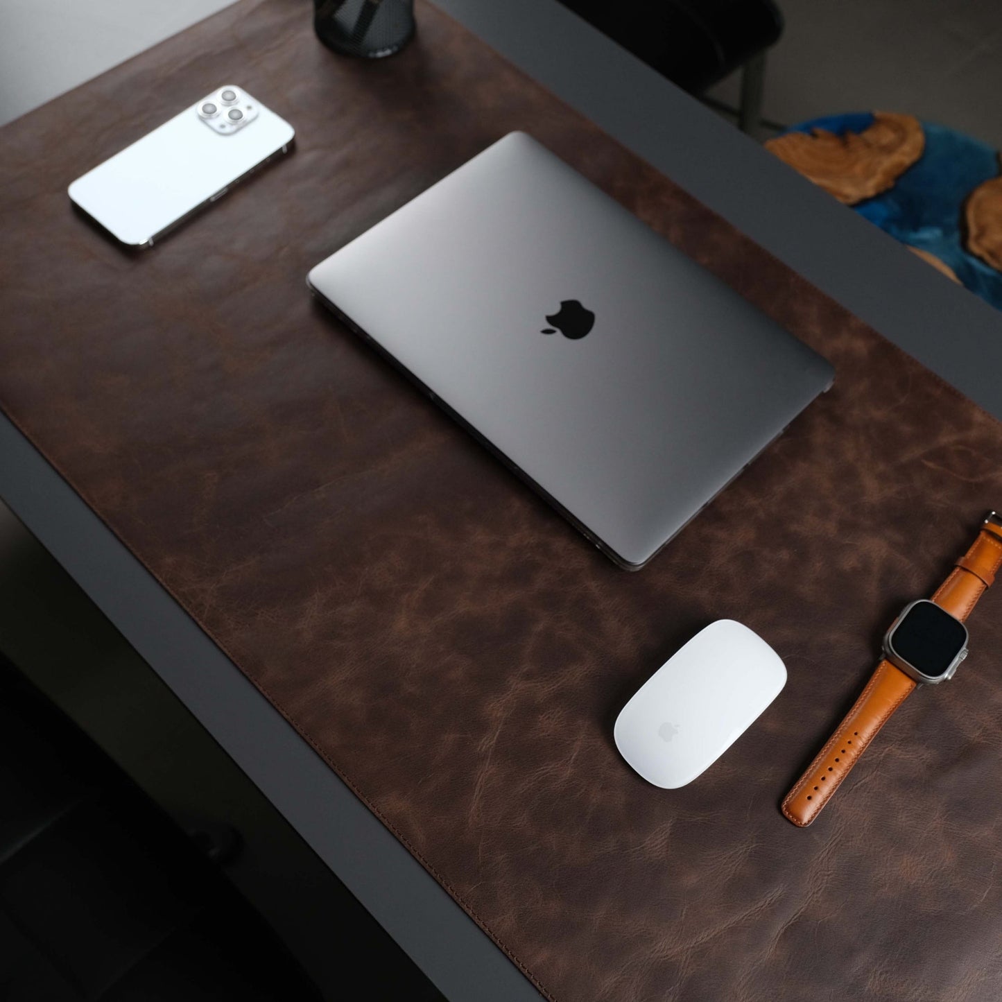 Jersey Dark Brown Leather Desk Pad for Office and Home - Concordia Style Boutique