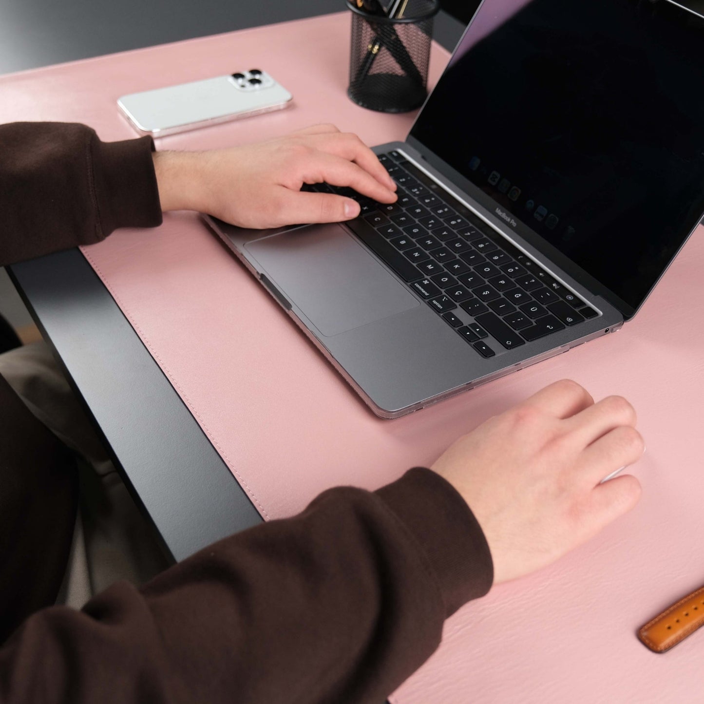 Jersey Pink Leather Desk Pad for Office and Home - Concordia Style Boutique