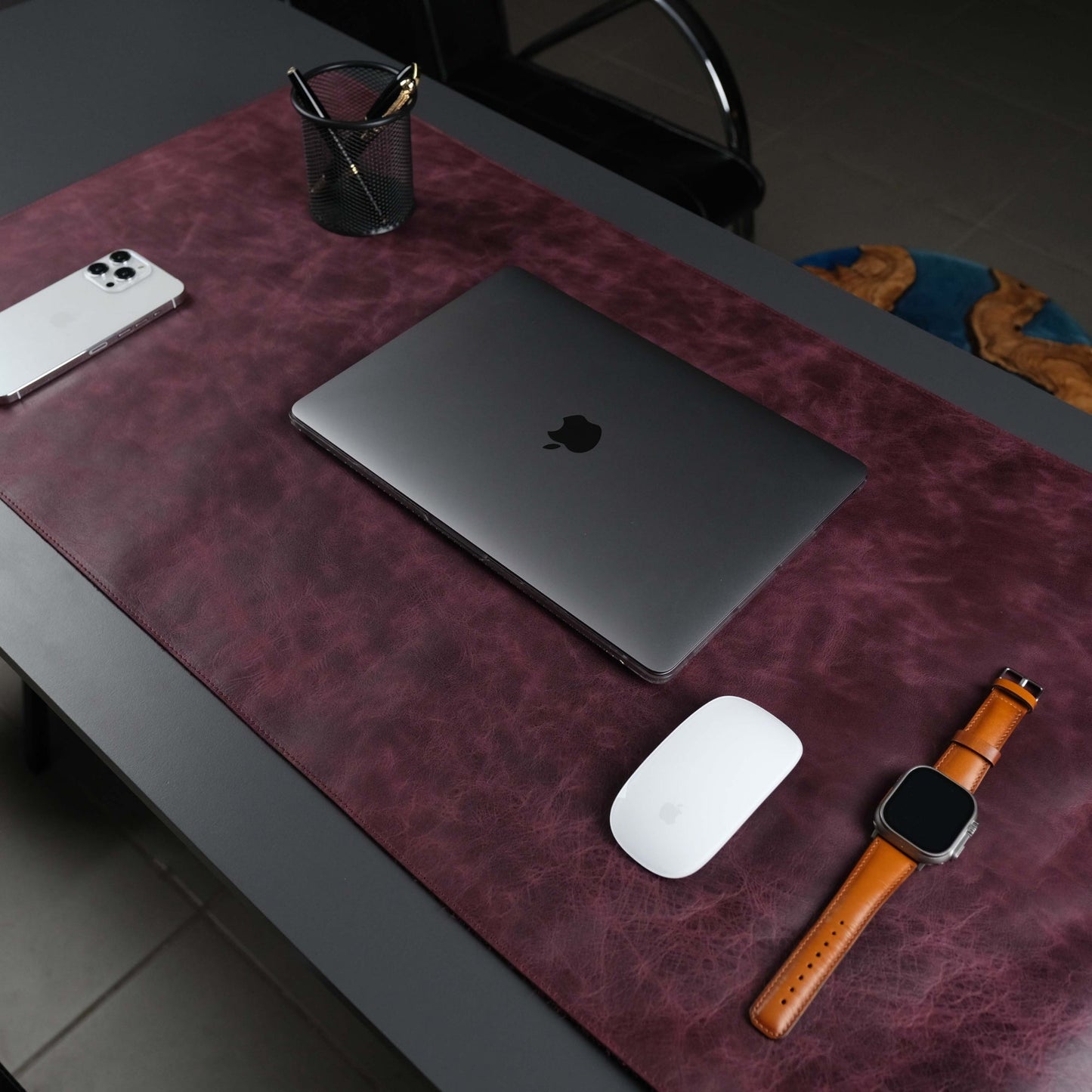 Jersey Purple Leather Desk Pad for Office and Home - Concordia Style Boutique