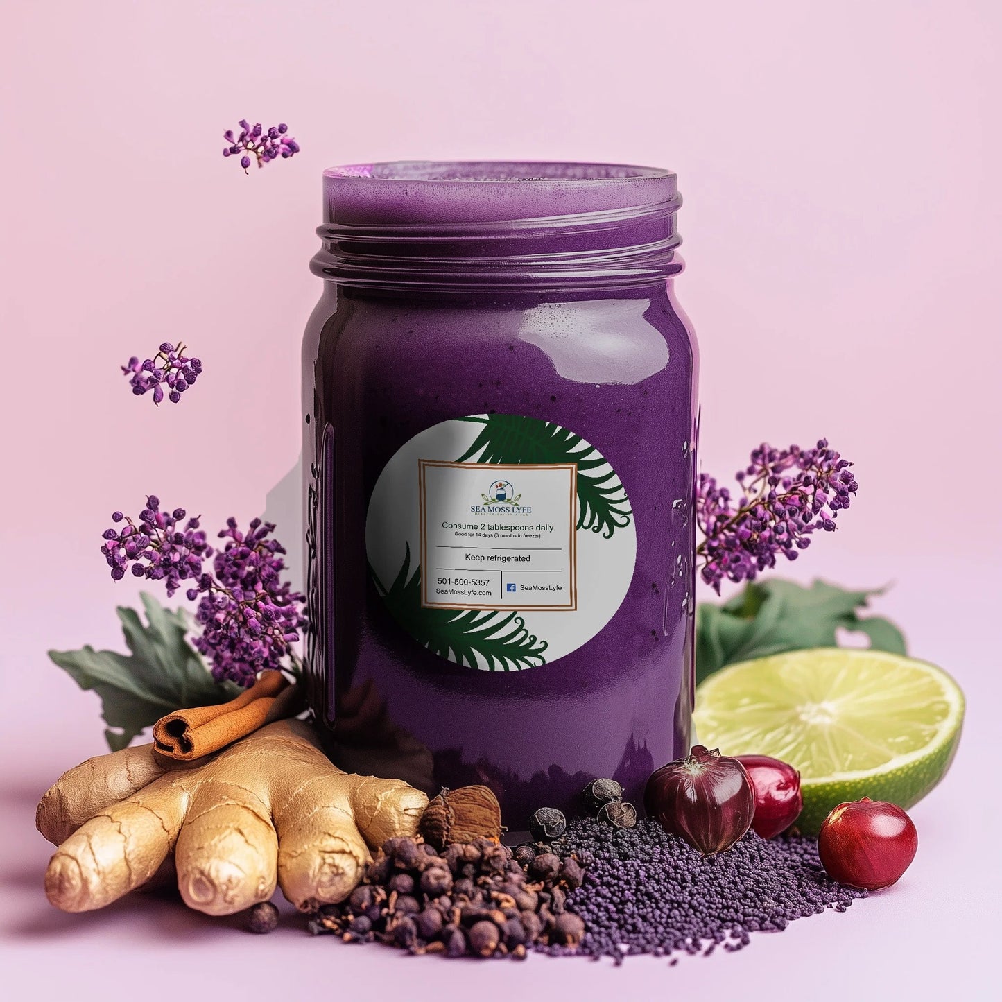 Elderberry Fusion Sea Moss Gel 16oz