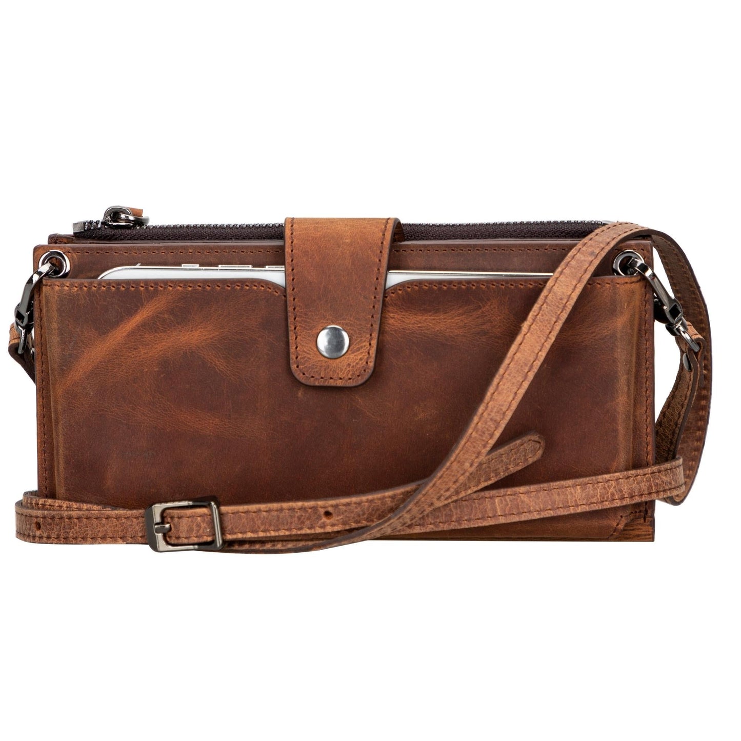 Kaycee Leather Women's Cell Phone Wallet with Strap - Concordia Style Boutique