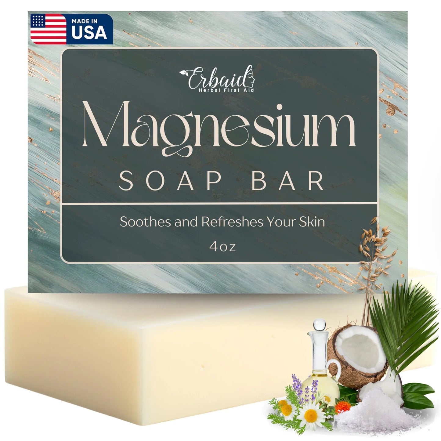 Magnesium Soap Bar – Deep Cleansing Moisturizing Body Soap for Dry Itchy and All Skin Types – Shower Soap Soothes Muscles and Joints – All-Natural Exfoliating Face and Body Wash Made in USA - Premium Magnesium Soap Bar from Concordia Style Boutique - Just $19.31! Shop now at Concordia Style Boutique