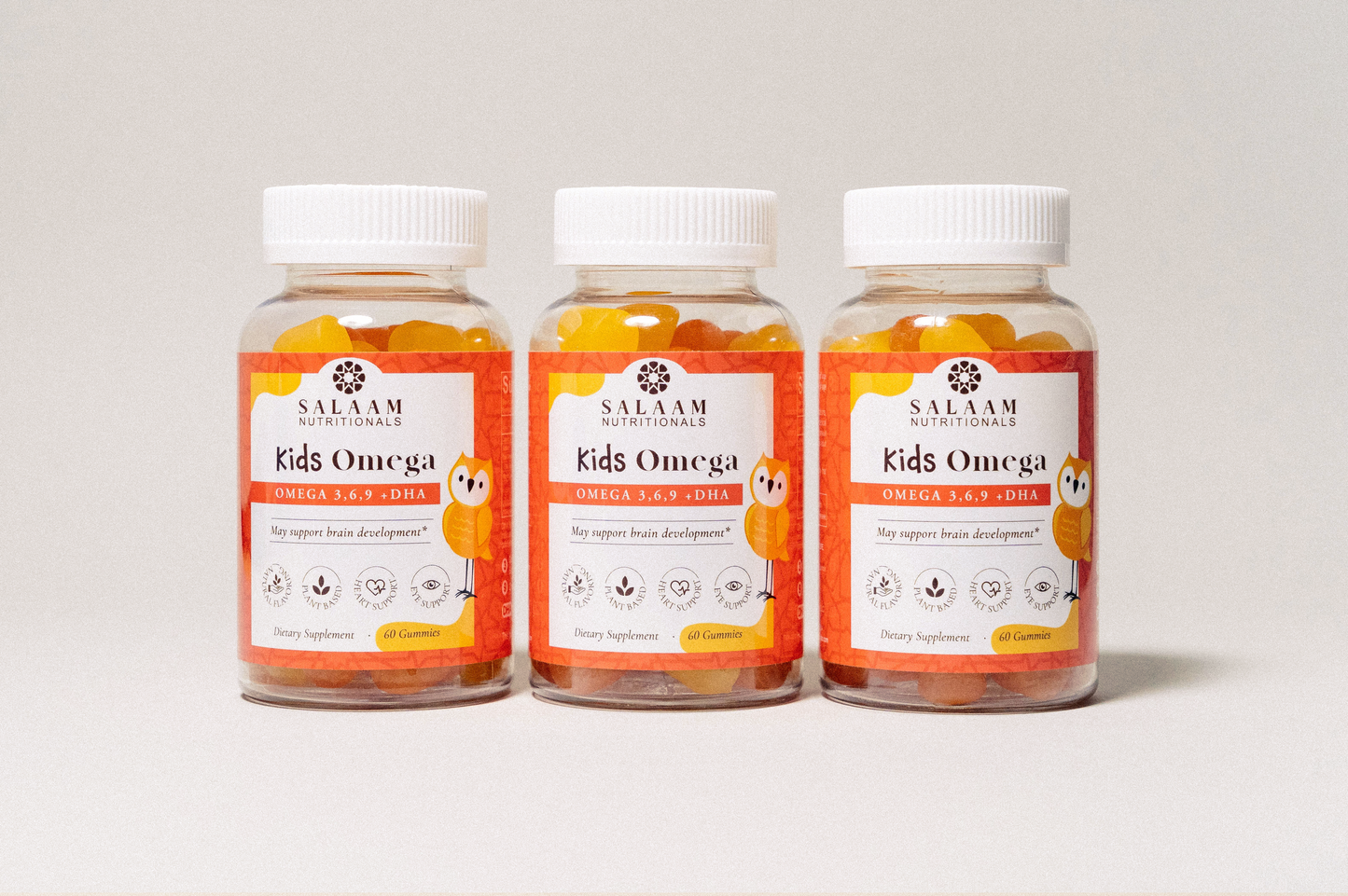 Halal Omega 3, 6 & 9 Gummies with DHA for Kids - 60 Count | Salaam Nutritionals - Concordia Style Boutique