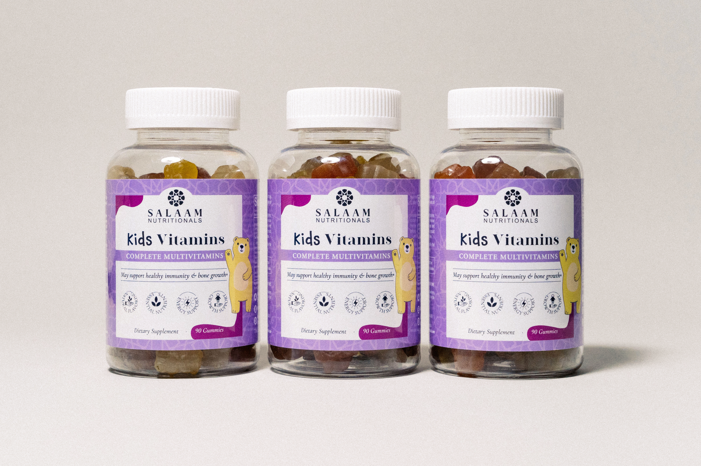 Halal Kids Gummy Multivitamins with Vitamins A, C, E & Zinc - 90 Count | Salaam Nutritionals - Concordia Style Boutique