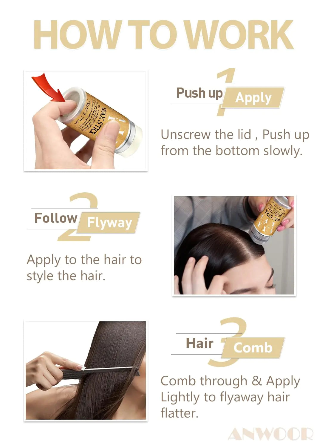 AnWoor Hair Wax Stick for Hair Wigs and Edge Control - Concordia Style Boutique